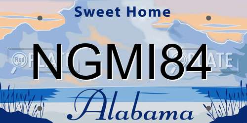NGMI84 Alabama License Plate