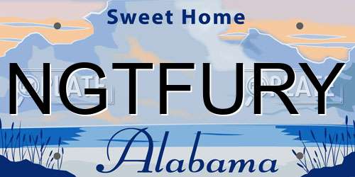 NGTFURY Alabama License Plate