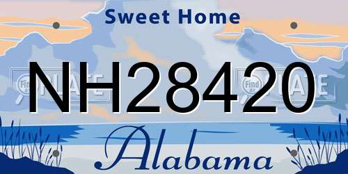 NH28420 Alabama License Plate