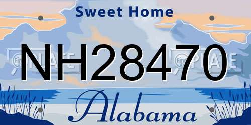 NH28470 Alabama License Plate