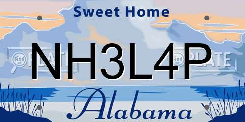NH3L4P Alabama License Plate