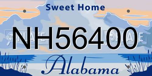 NH56400 Alabama License Plate