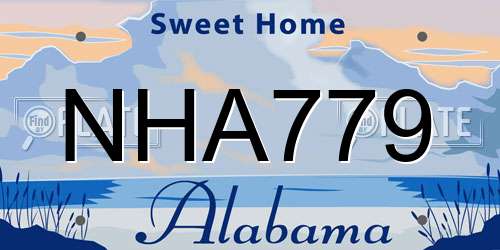 NHA779 Alabama License Plate