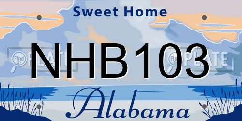 NHB103 Alabama License Plate