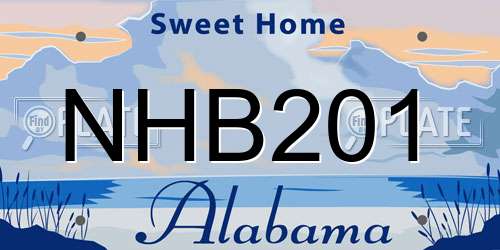 NHB201 Alabama License Plate