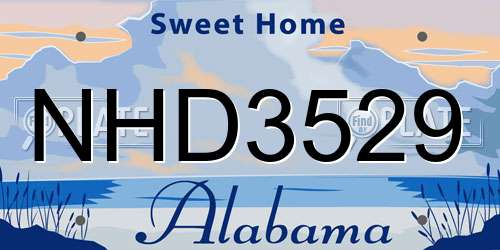 NHD3529 Alabama License Plate
