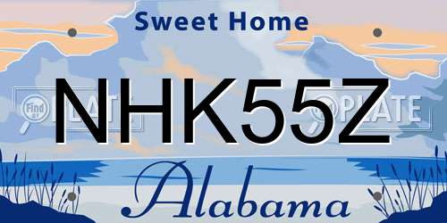 NHK55Z Alabama License Plate