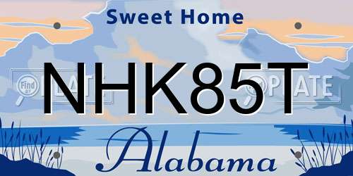 NHK85T Alabama License Plate