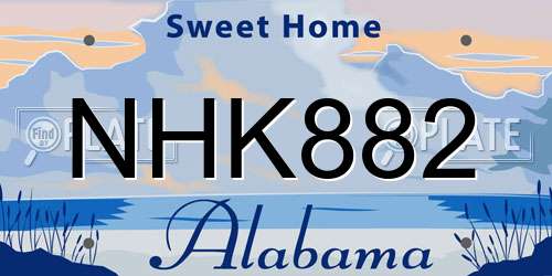 NHK882 Alabama License Plate