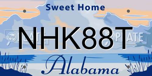 NHK88T Alabama License Plate