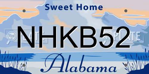 NHKB52 Alabama License Plate