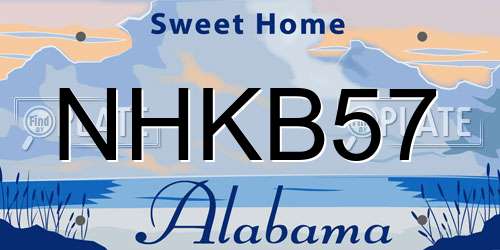 NHKB57 Alabama License Plate