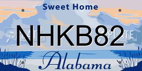 NHKB82 Alabama License Plate