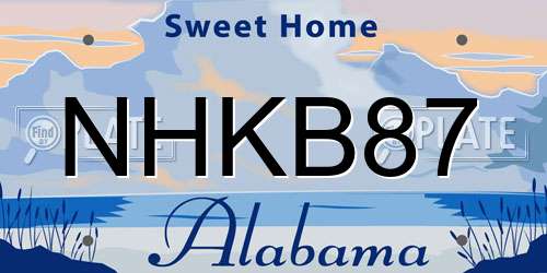 NHKB87 Alabama License Plate