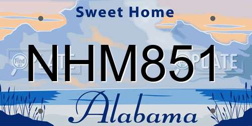 NHM851 Alabama License Plate