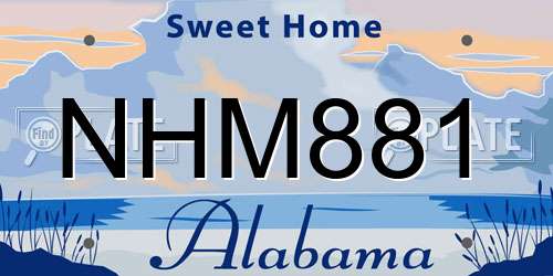 NHM881 Alabama License Plate