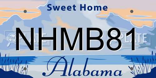 NHMB81 Alabama License Plate