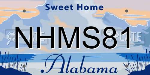 NHMS81 Alabama License Plate