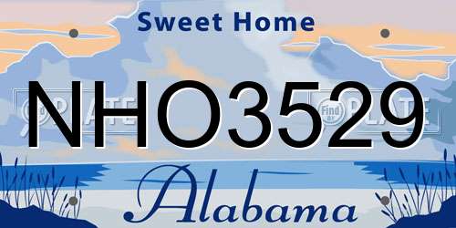 NHO3529 Alabama License Plate