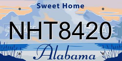 NHT8420 Alabama License Plate