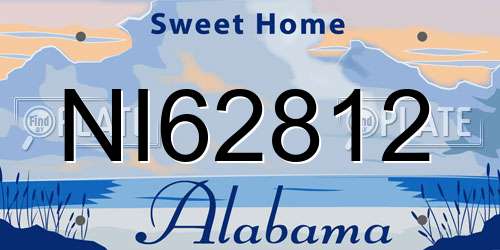 NI62812 Alabama License Plate