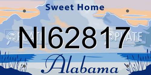 NI62817 Alabama License Plate