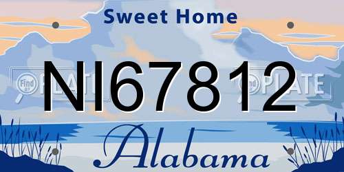 NI67812 Alabama License Plate