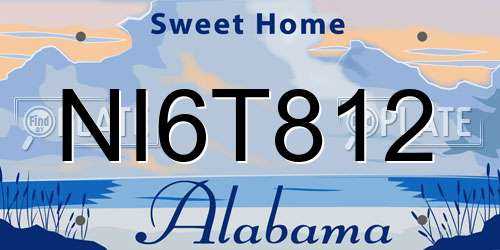 NI6T812 Alabama License Plate