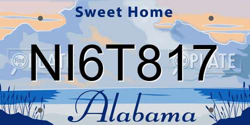 NI6T817 Alabama License Plate