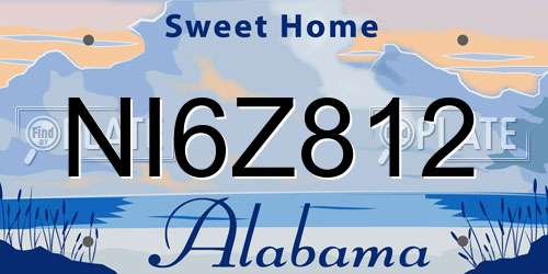 NI6Z812 Alabama License Plate