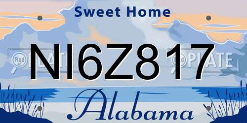 NI6Z817 Alabama License Plate