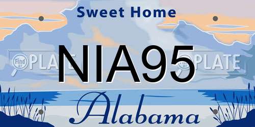 NIA95 Alabama License Plate