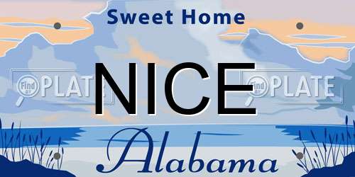 NICE Alabama License Plate