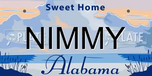 NIMMY Alabama License Plate