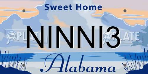 NINNI3 Alabama License Plate