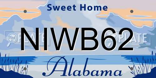 NIWB62 Alabama License Plate