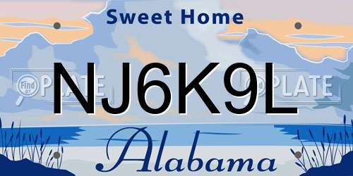 NJ6K9L Alabama License Plate