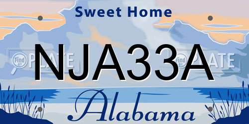 NJA33A Alabama License Plate