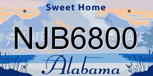 NJB6800 Alabama License Plate