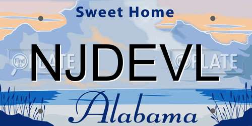 NJDEVL Alabama License Plate