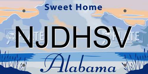 NJDHSV Alabama License Plate