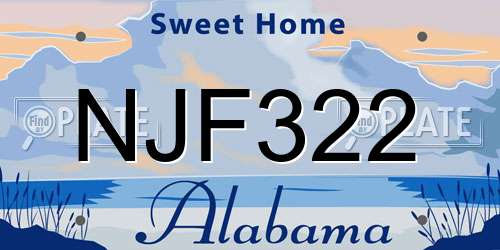 NJF322 Alabama License Plate