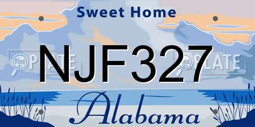 NJF327 Alabama License Plate