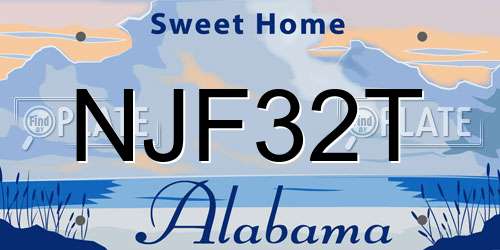 NJF32T Alabama License Plate