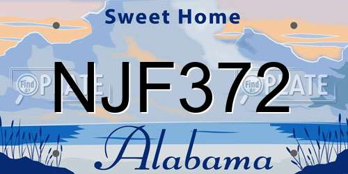 NJF372 Alabama License Plate