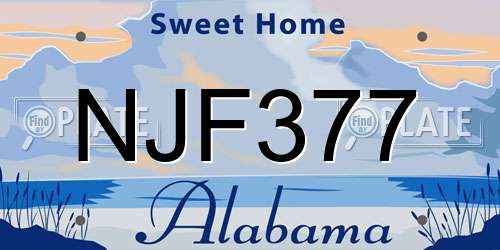 NJF377 Alabama License Plate