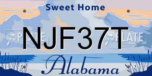 NJF37T Alabama License Plate