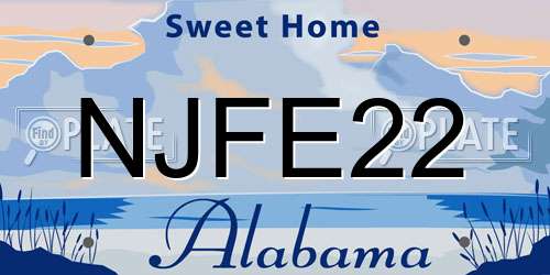 NJFE22 Alabama License Plate