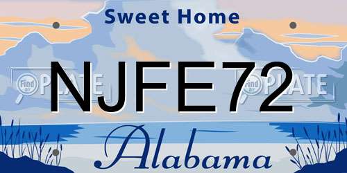 NJFE72 Alabama License Plate