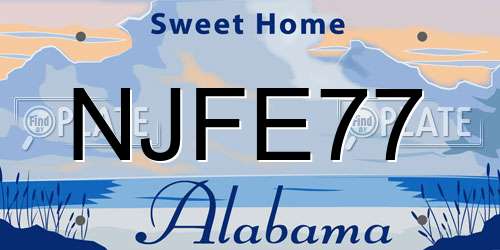 NJFE77 Alabama License Plate